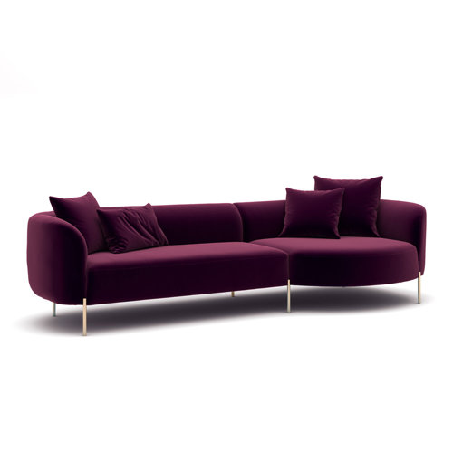 East Urban Home Velvet Sectional Wayfair